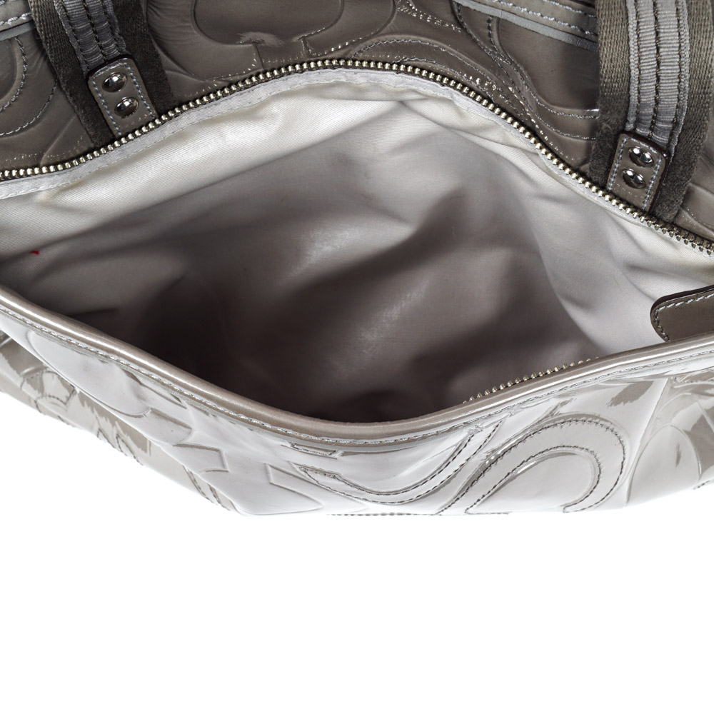 Coach Taupe Patent Leather Diaper Bag