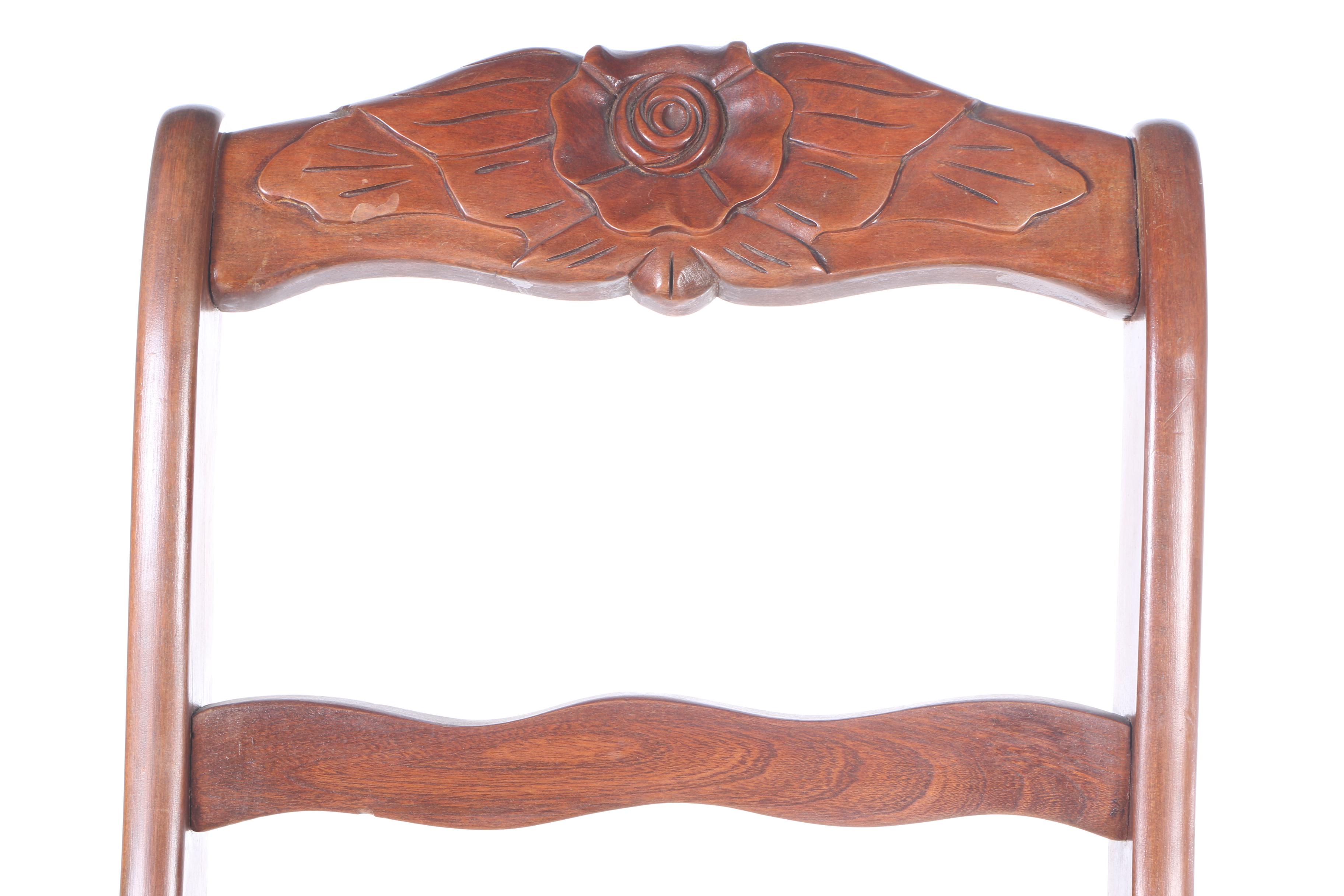 Vintage Rose-Carved Side Chair