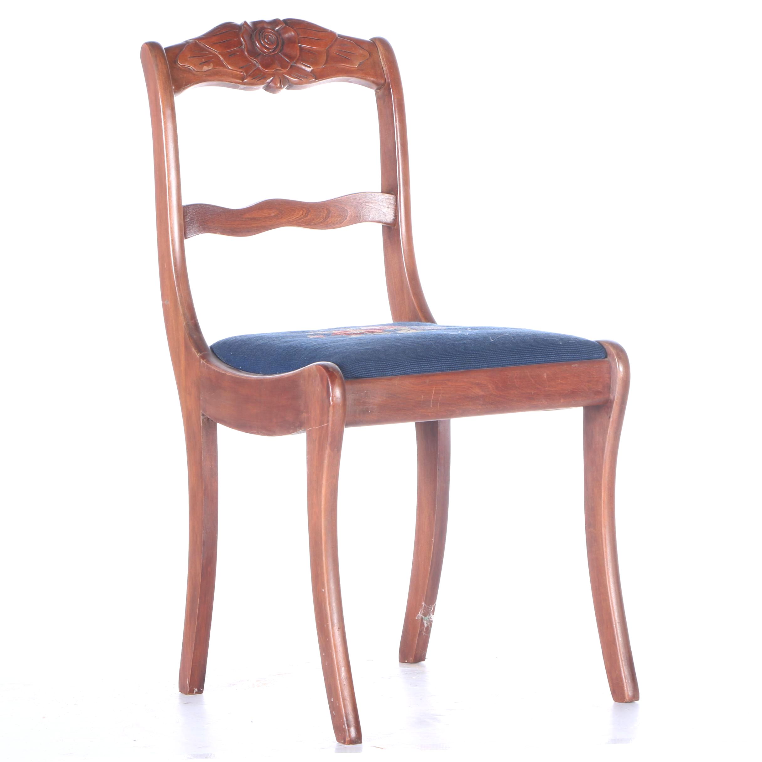 Vintage Rose-Carved Side Chair