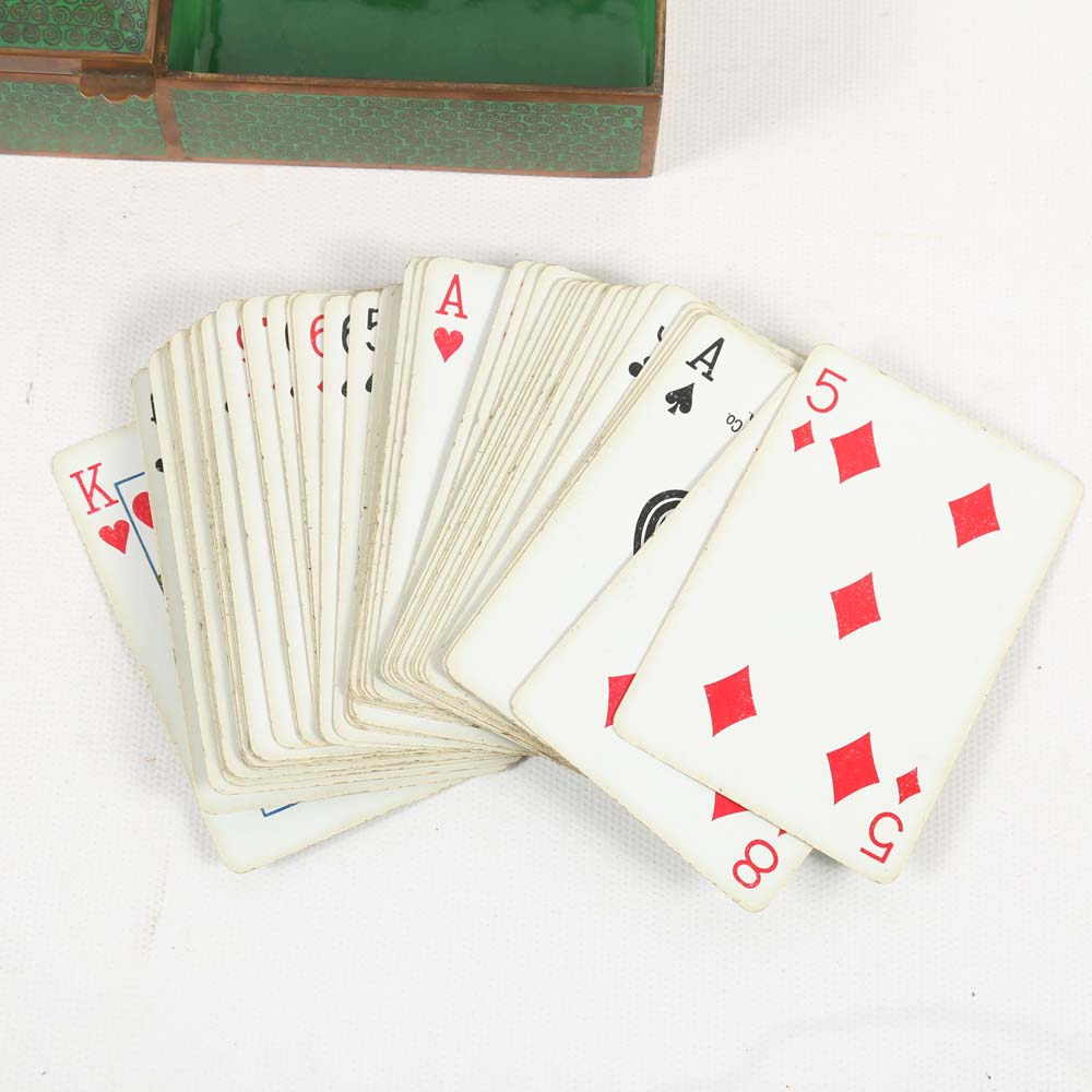 Vintage Cloisonné Style Card Holder and Ash Receiver