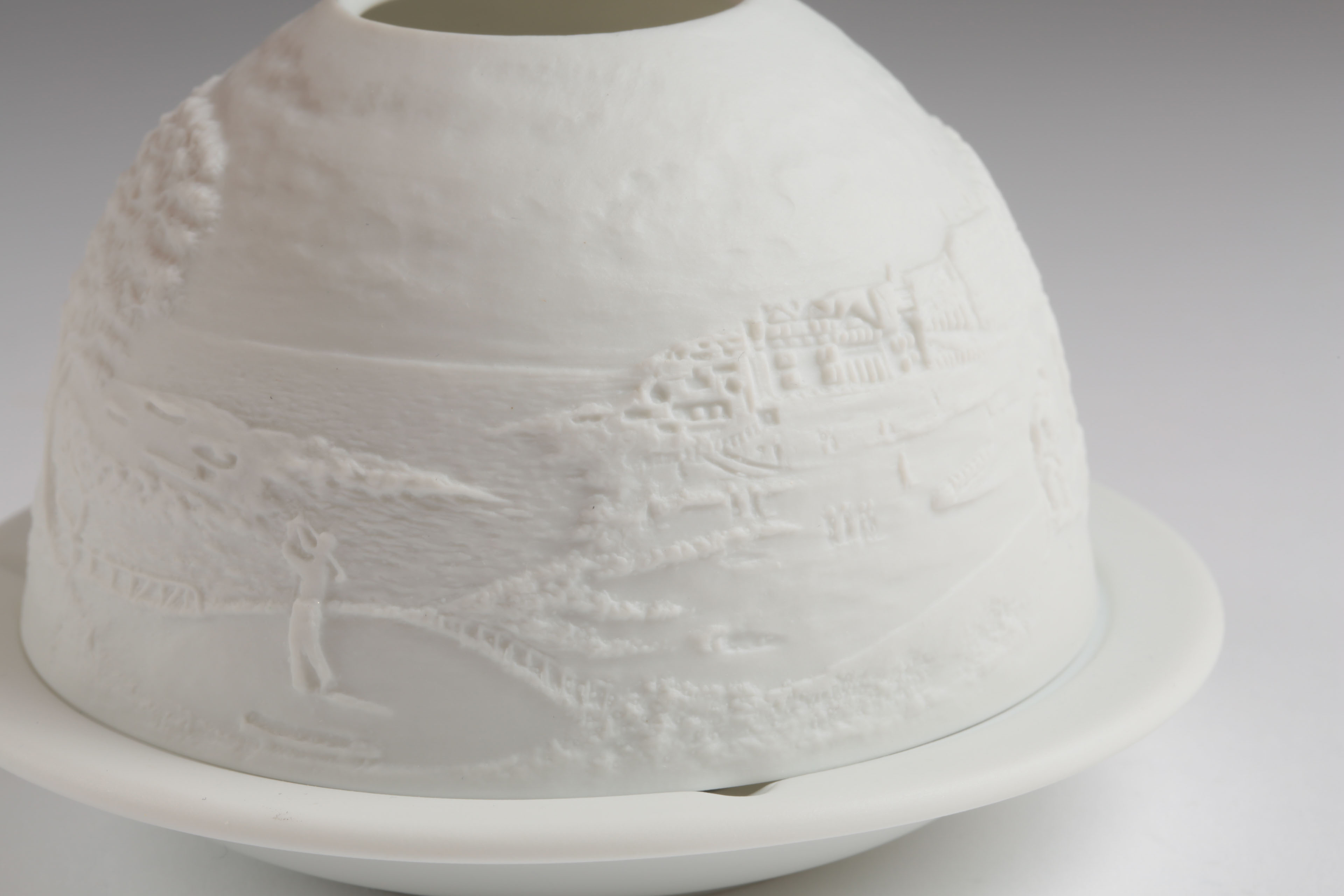 Bernardaud Bisque Porcelain Lithophane Candle Holder