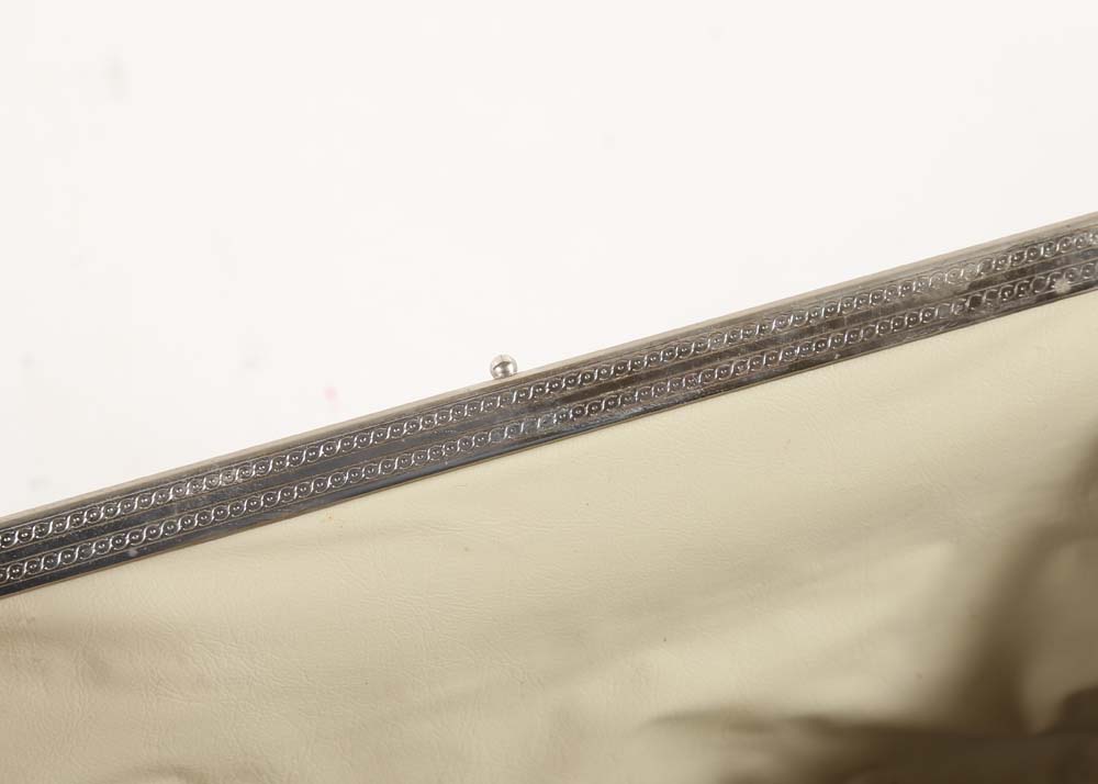 Vintage Metallic Silver Vinyl Evening Bag