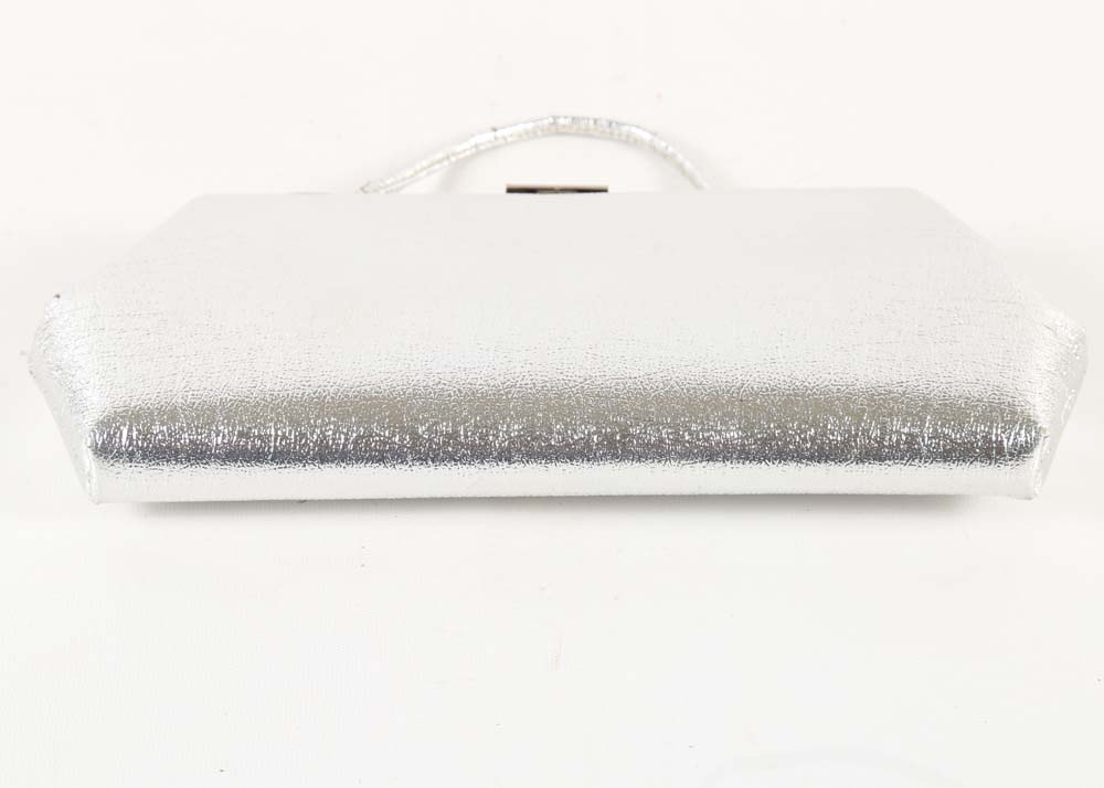 Vintage Metallic Silver Vinyl Evening Bag