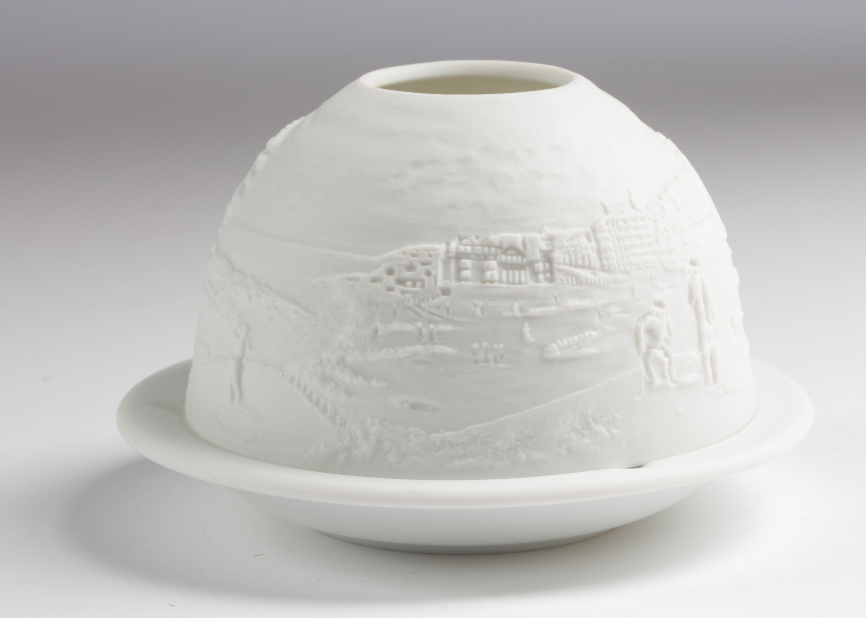 Bernardaud Bisque Porcelain Lithophane Candle Holder
