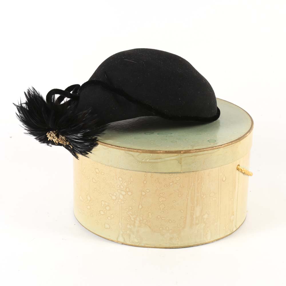 Vintage Sunnyland Black Cloche Hat