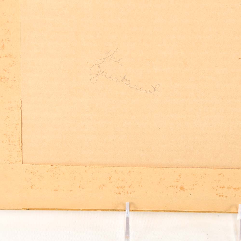 Baker 1967 Woodblock Print "The Guitarist"