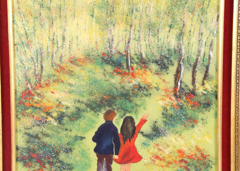 Mark Moses Original Enamel on Copper Painting