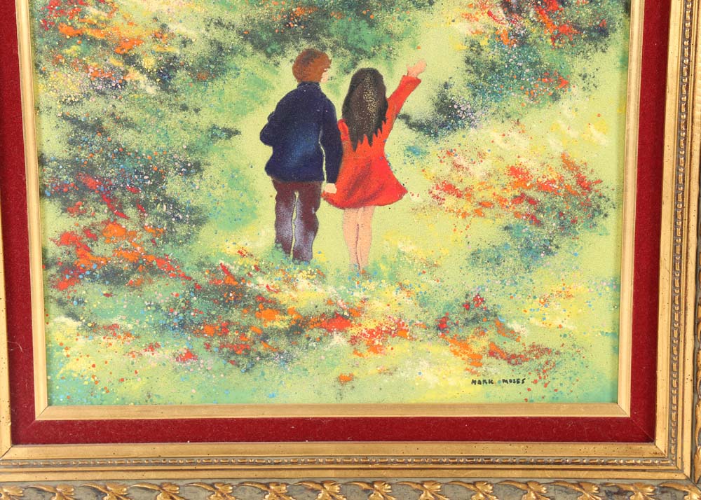 Mark Moses Original Enamel on Copper Painting