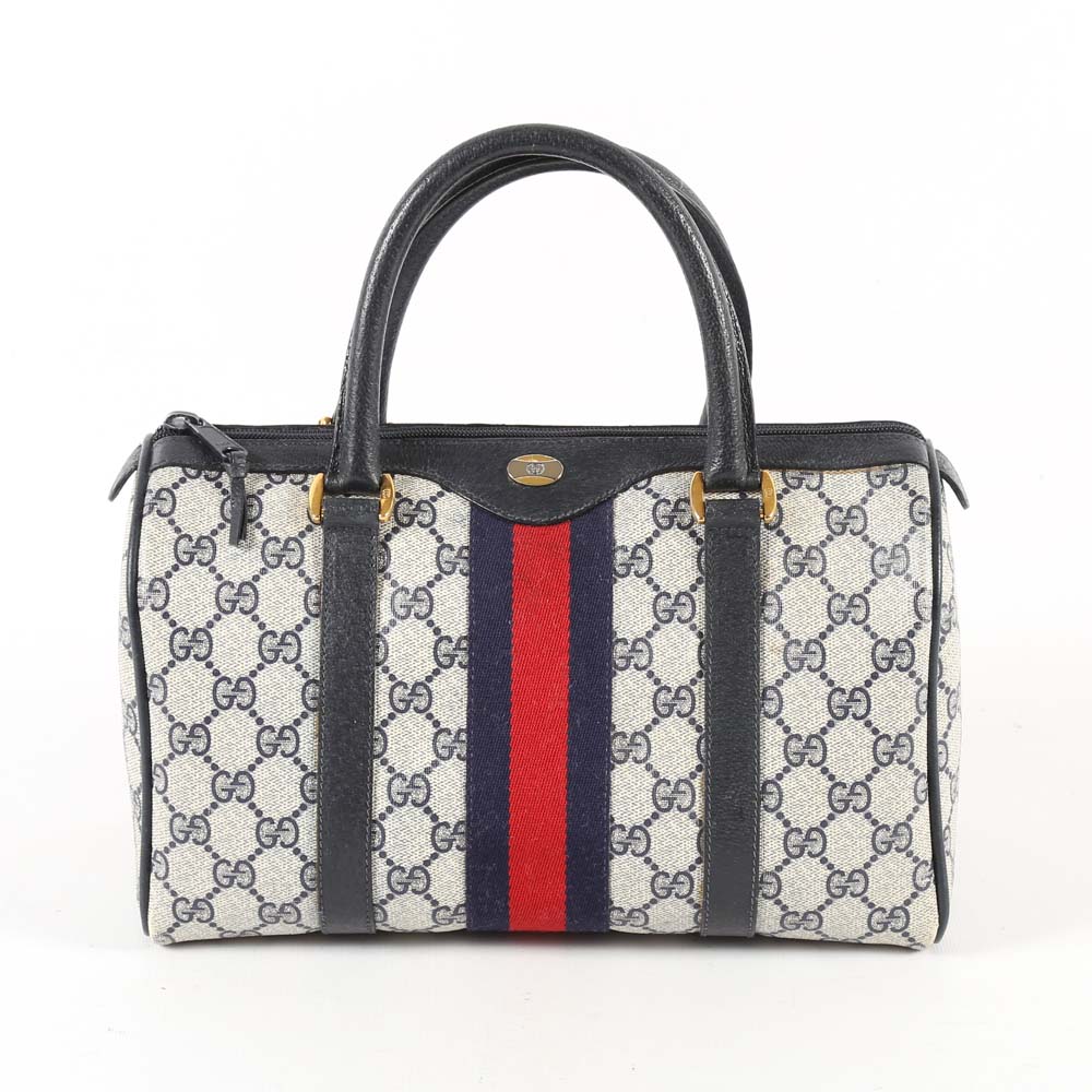 Vintage Gucci Supreme Canvas "Boston" Handbag