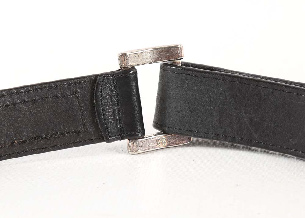 Southwestern Style Beaded Black Leather Belt