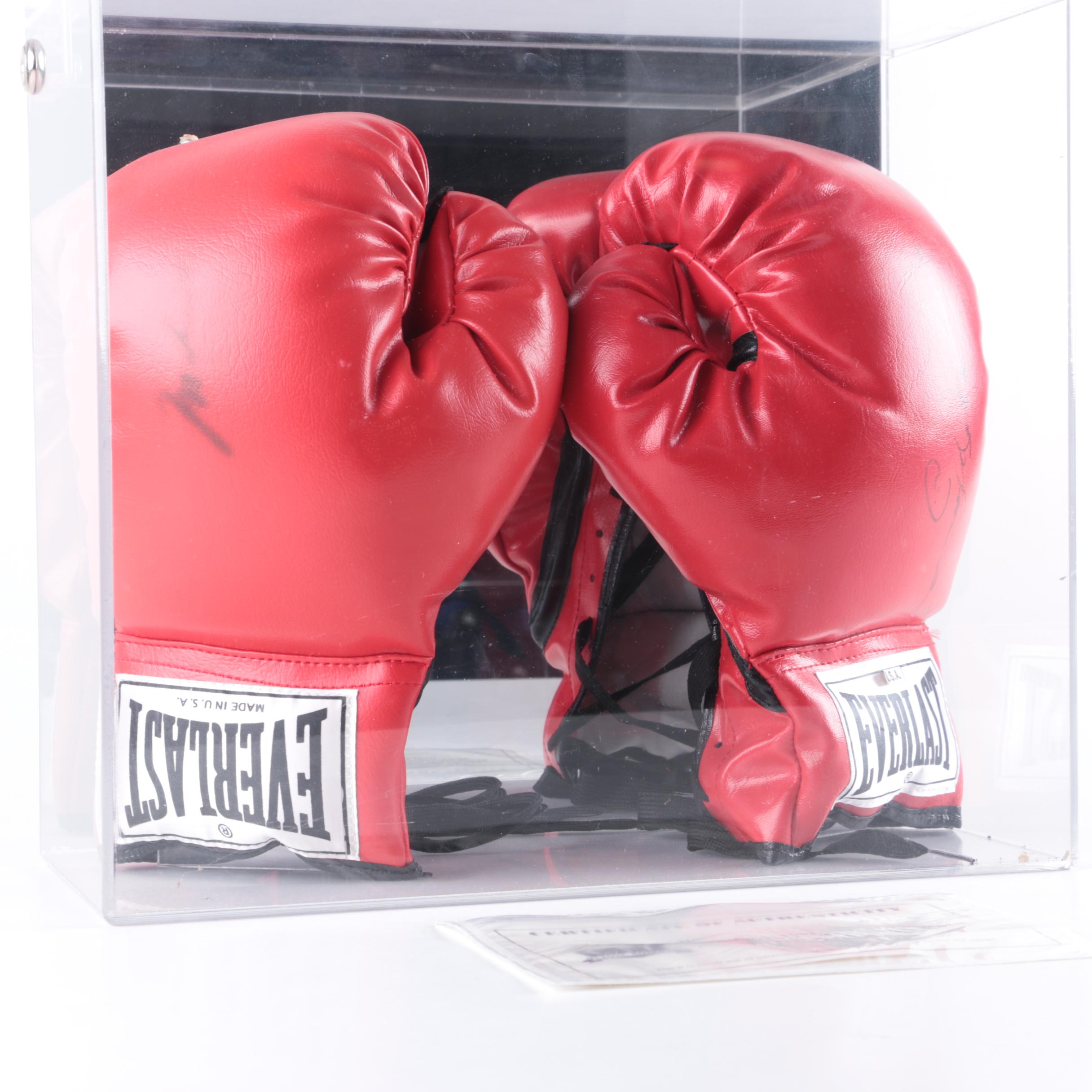 Muhammad Ali and Sugar Ray Leonard Signed Boxing Gloves