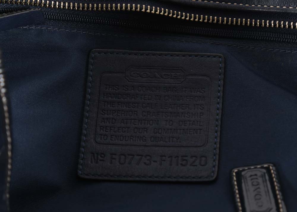 Coach Ashley Navy Blue Patent Leather Satchel Bag