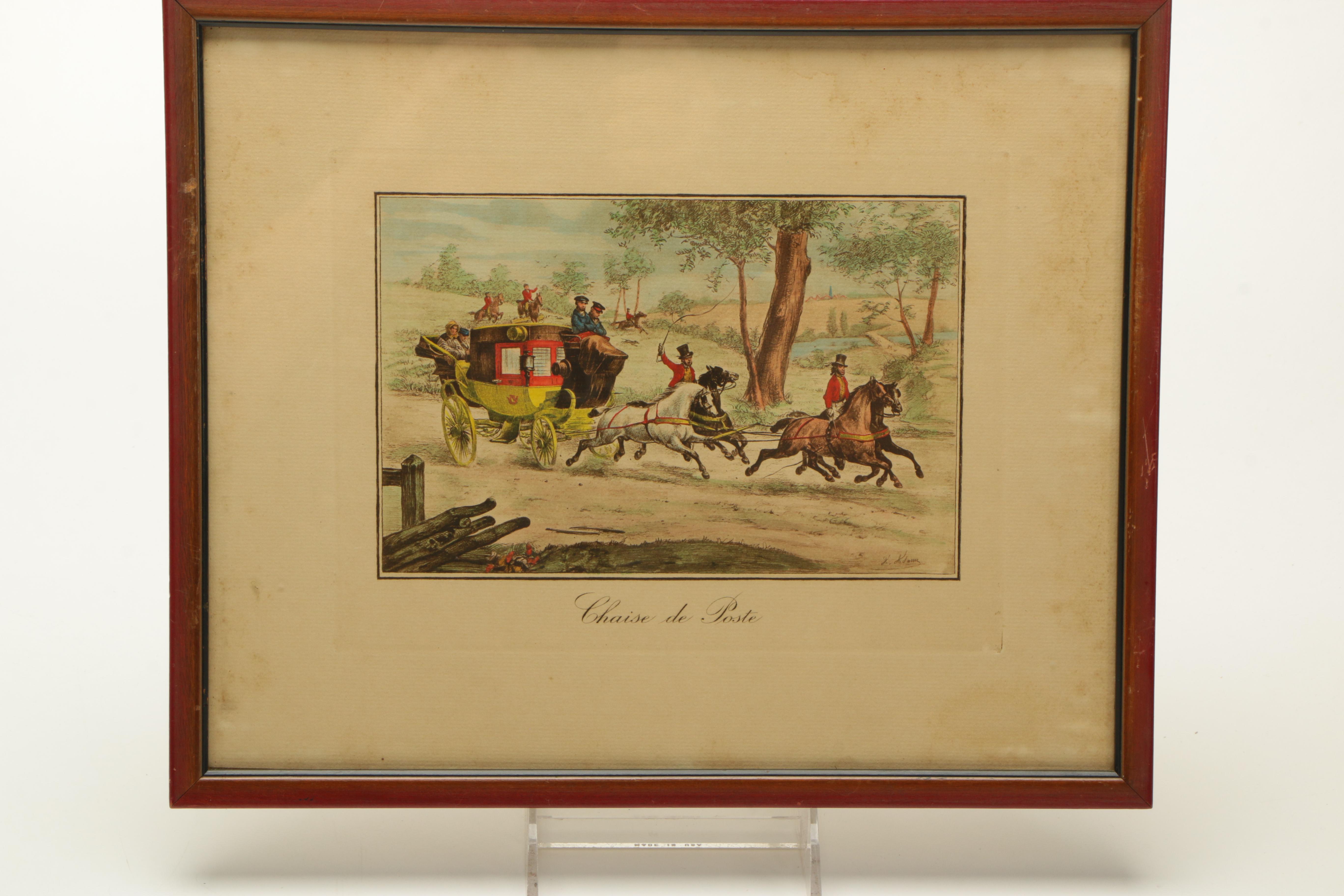 After Horace Vernet and Victor-Jean Vincent Adam Hand-Colored Lithographs
