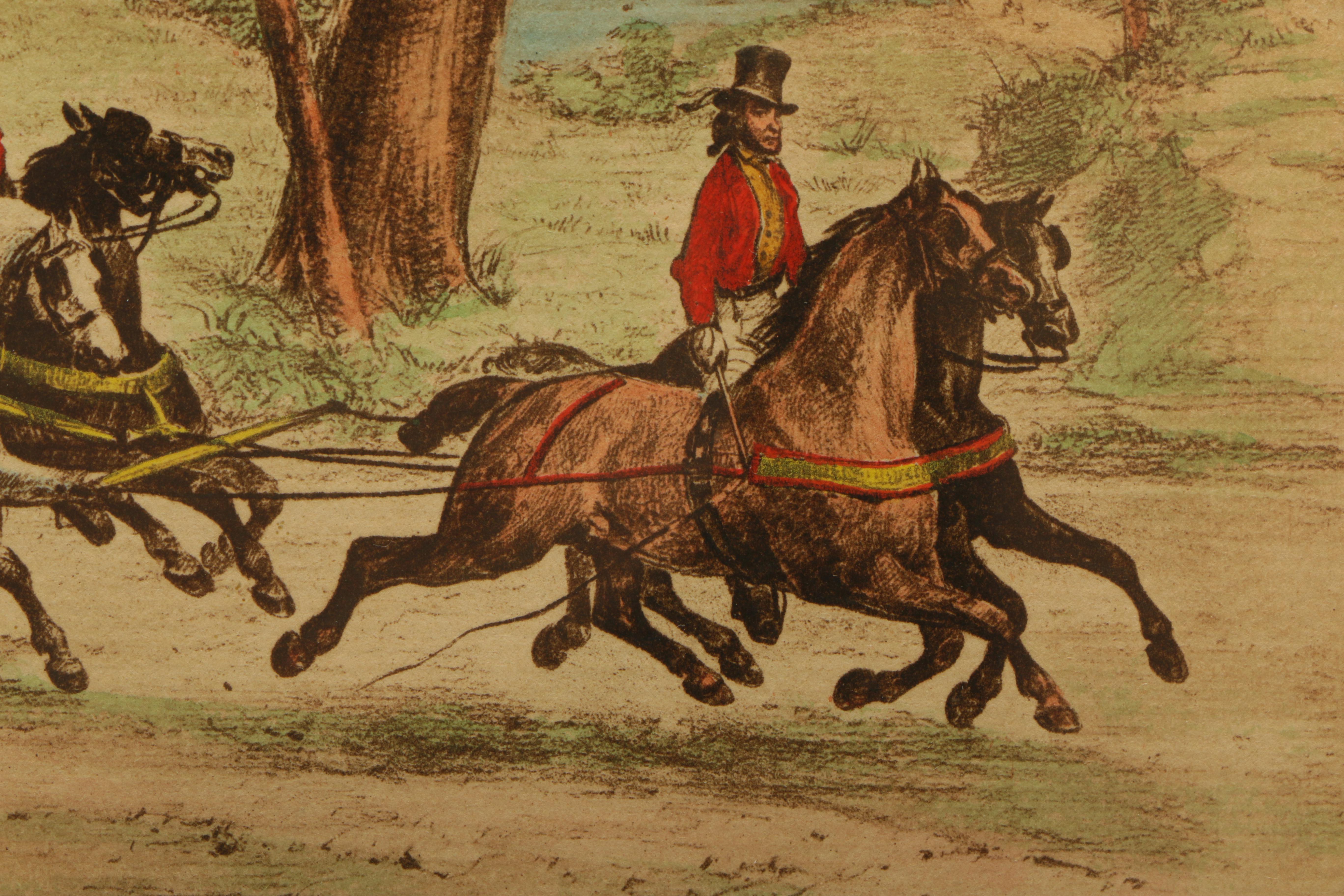 After Horace Vernet and Victor-Jean Vincent Adam Hand-Colored Lithographs