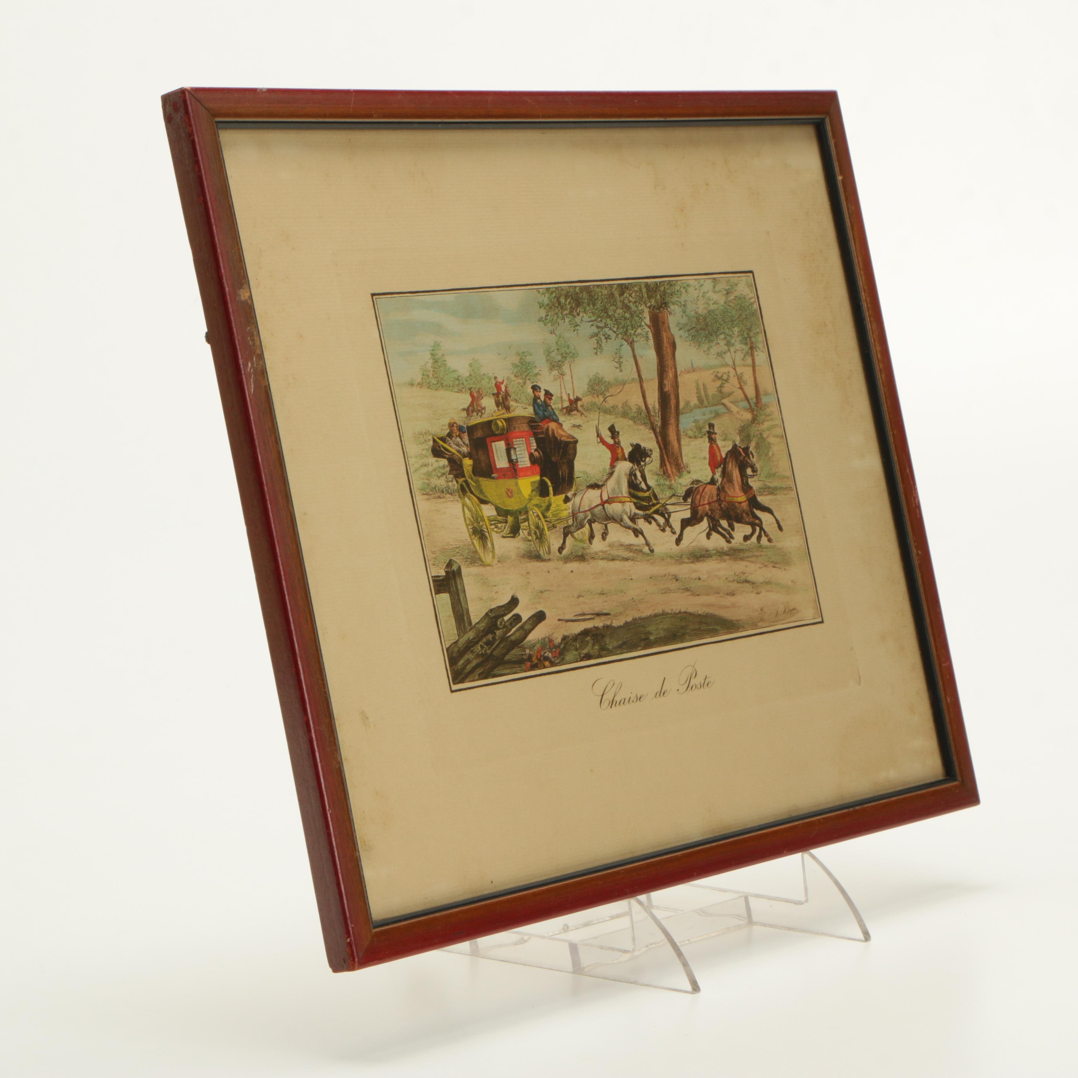 After Horace Vernet and Victor-Jean Vincent Adam Hand-Colored Lithographs