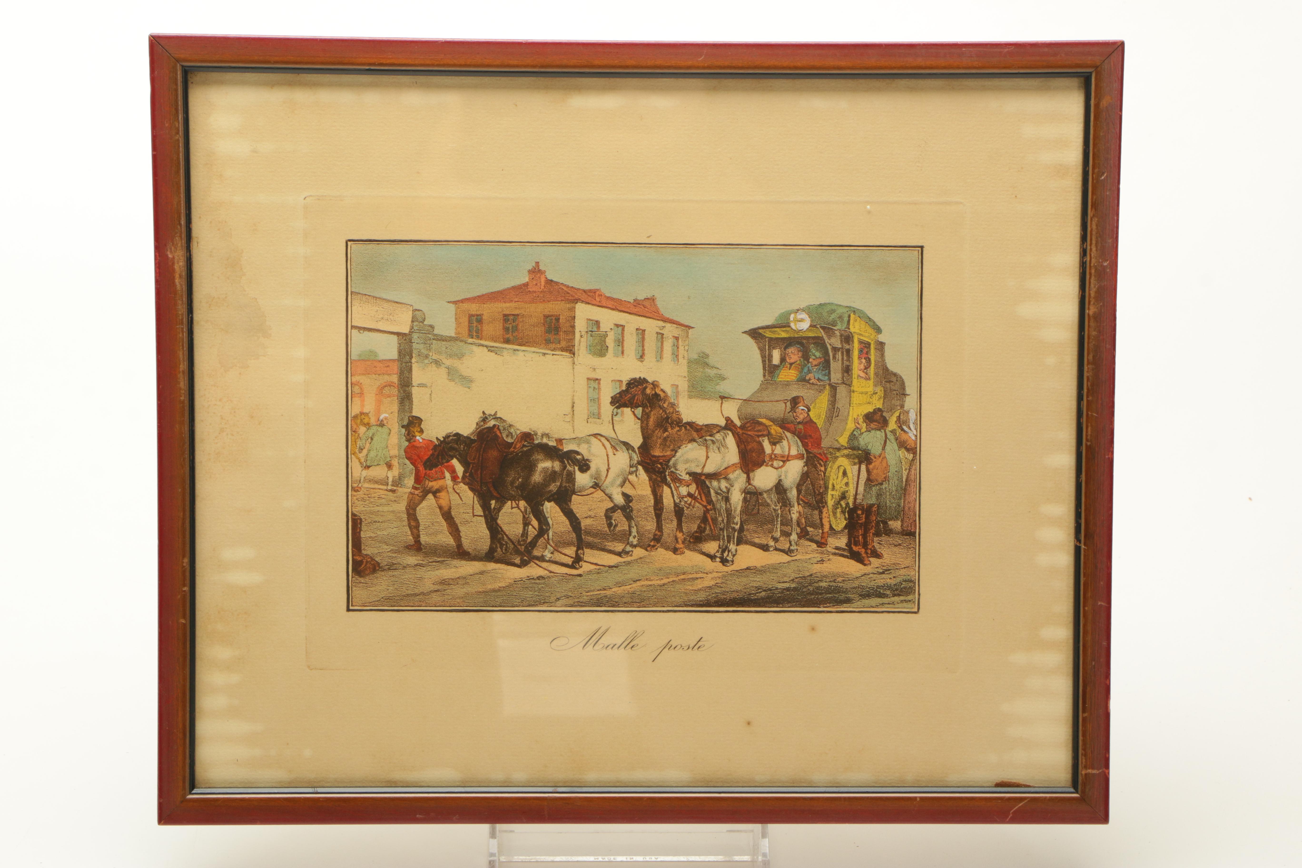 After Horace Vernet and Victor-Jean Vincent Adam Hand-Colored Lithographs