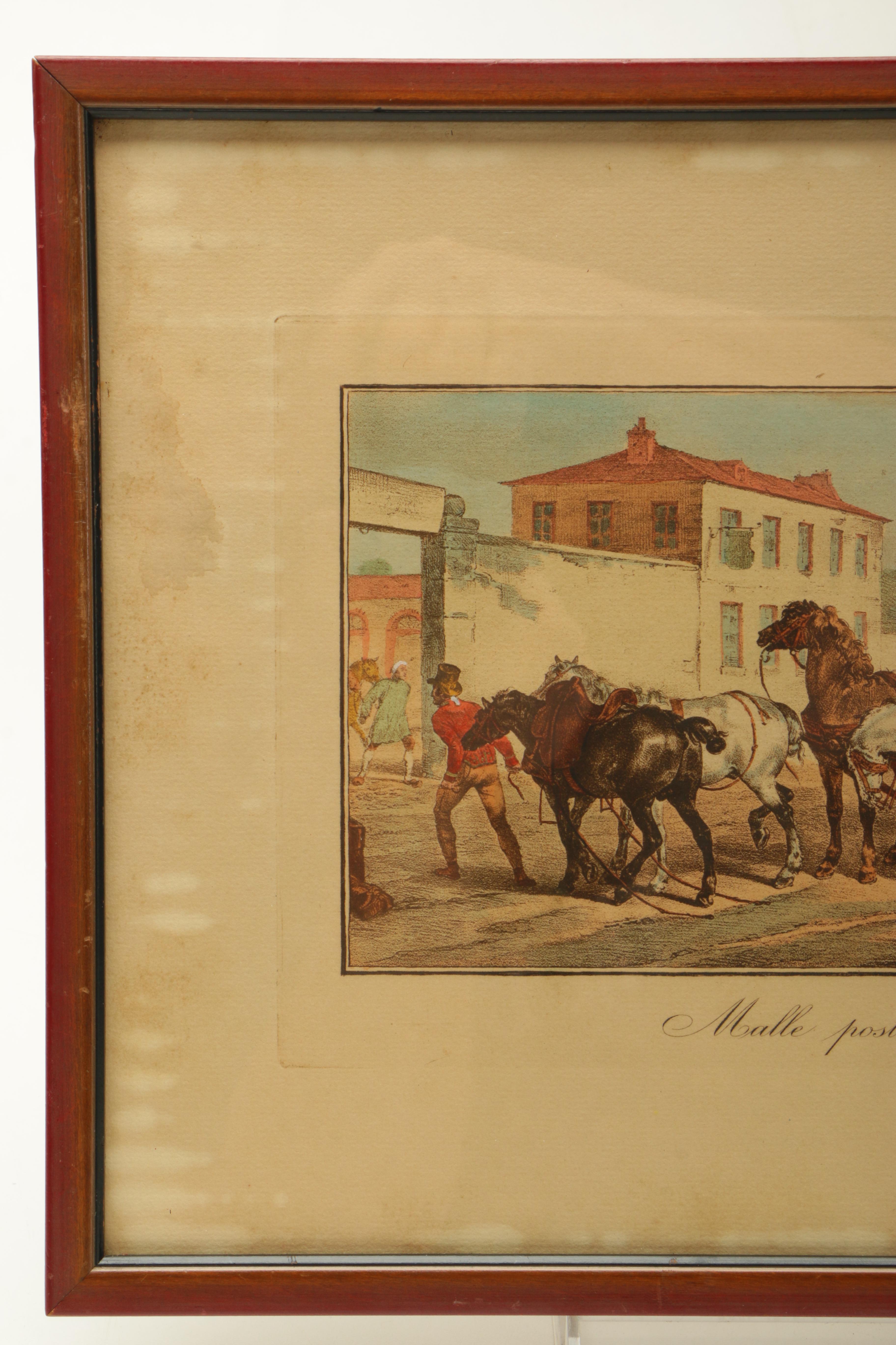 After Horace Vernet and Victor-Jean Vincent Adam Hand-Colored Lithographs