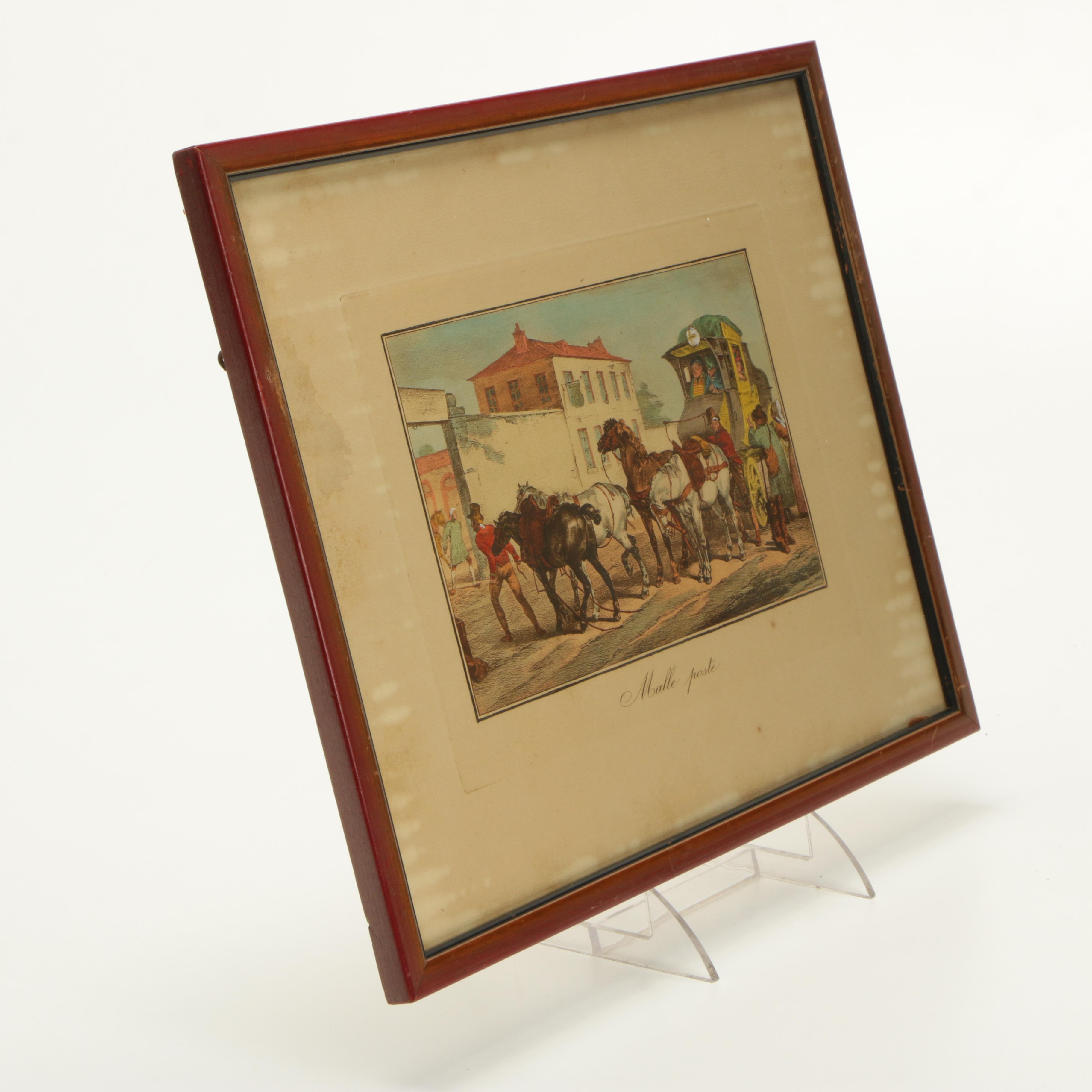 After Horace Vernet and Victor-Jean Vincent Adam Hand-Colored Lithographs