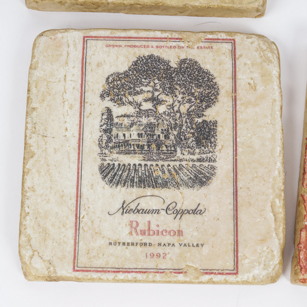 Wine Label Coasters and Wine Carafes