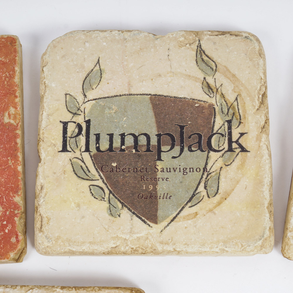 Wine Label Coasters and Wine Carafes
