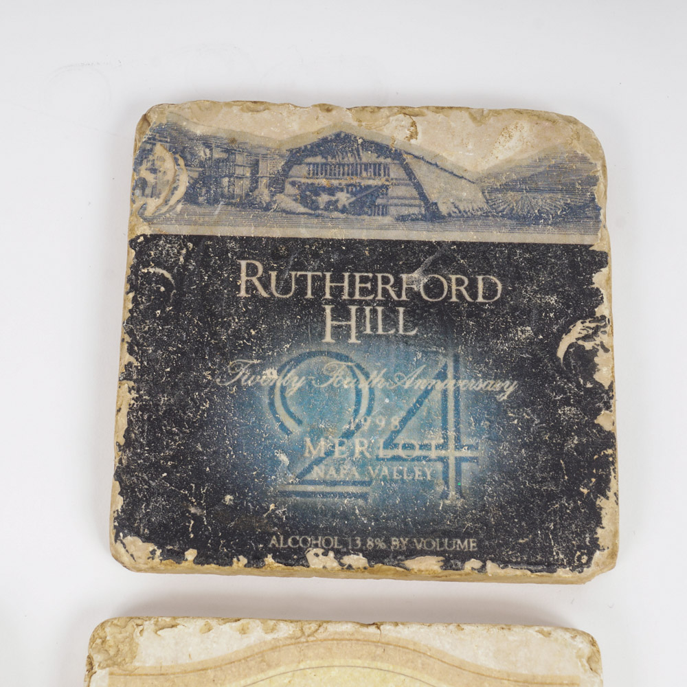 Wine Label Coasters and Wine Carafes