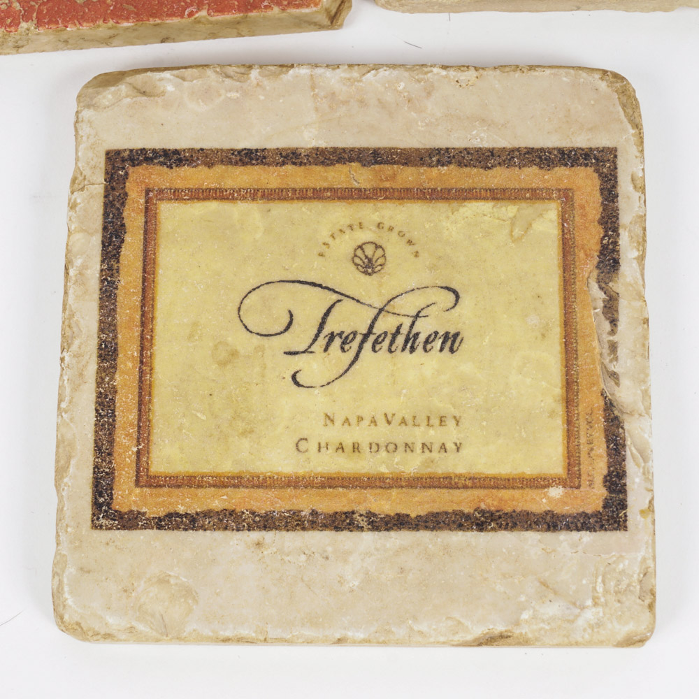 Wine Label Coasters and Wine Carafes