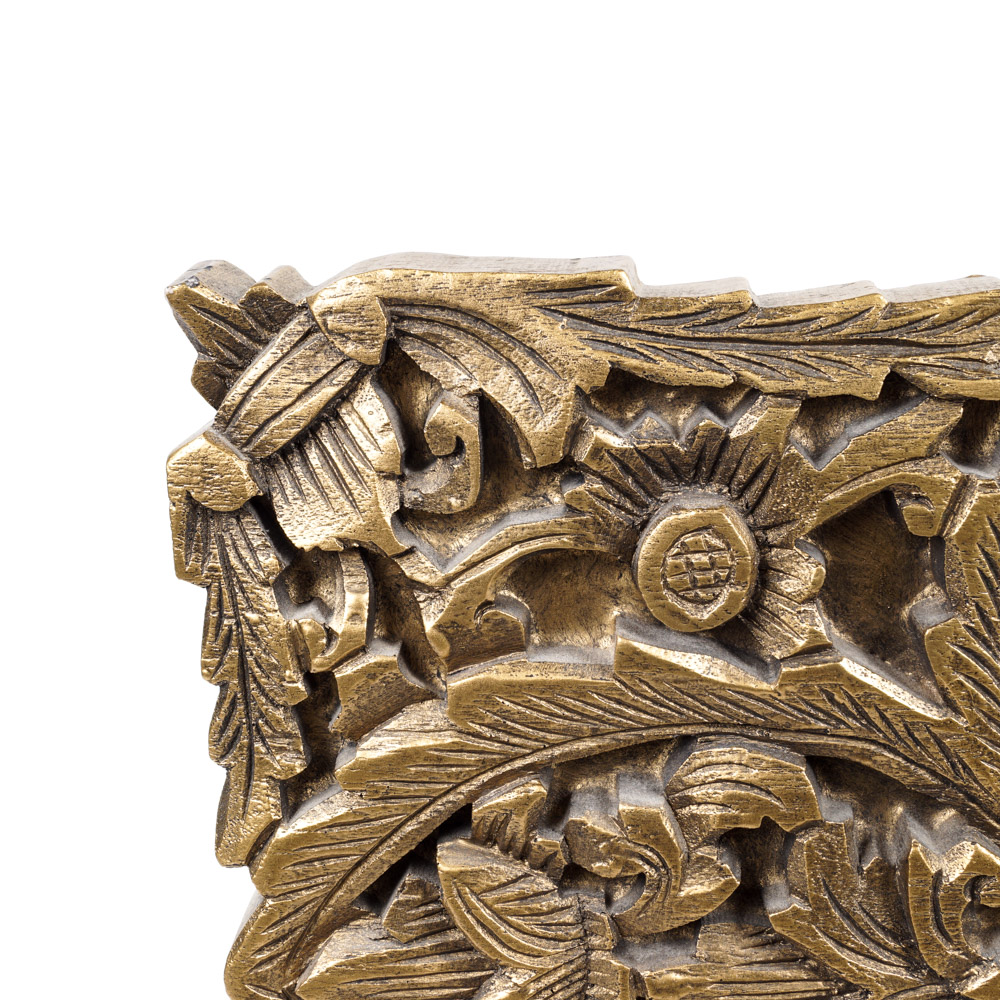 Austin Sculpture Floral Relief Décor "Oblong Temple Fragment"