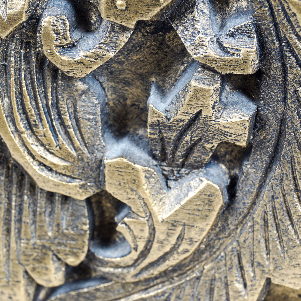 Austin Sculpture Floral Relief Décor "Oblong Temple Fragment"