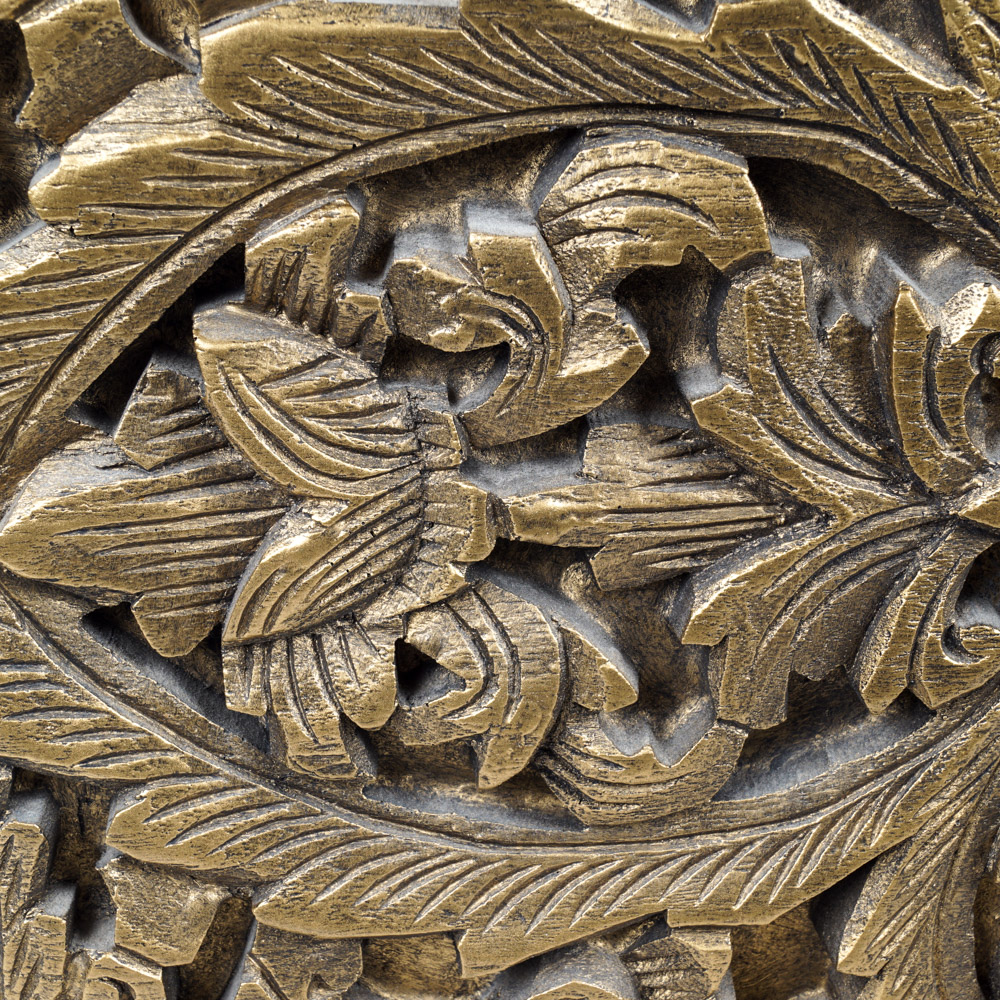 Austin Sculpture Floral Relief Décor "Oblong Temple Fragment"