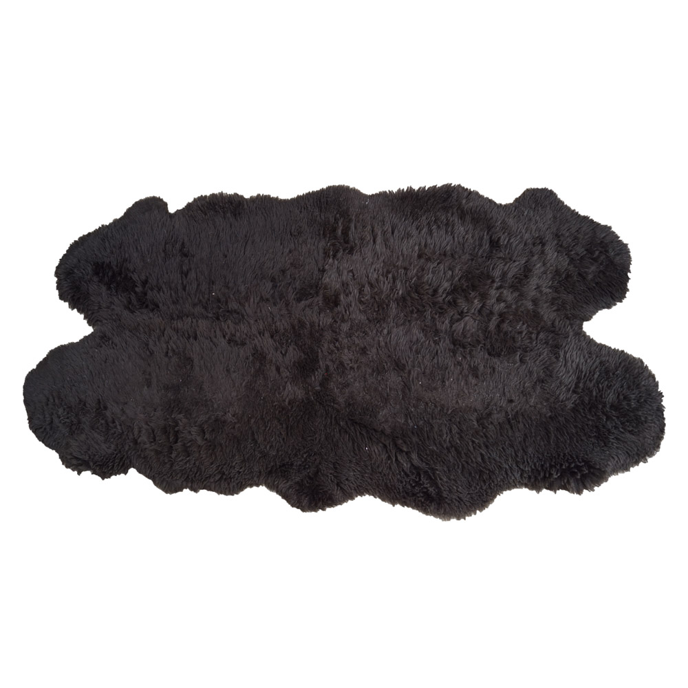 Black Lambskin Area Rug