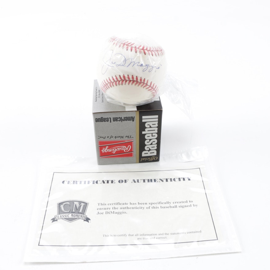 Autographed Joe DiMaggio Baseball