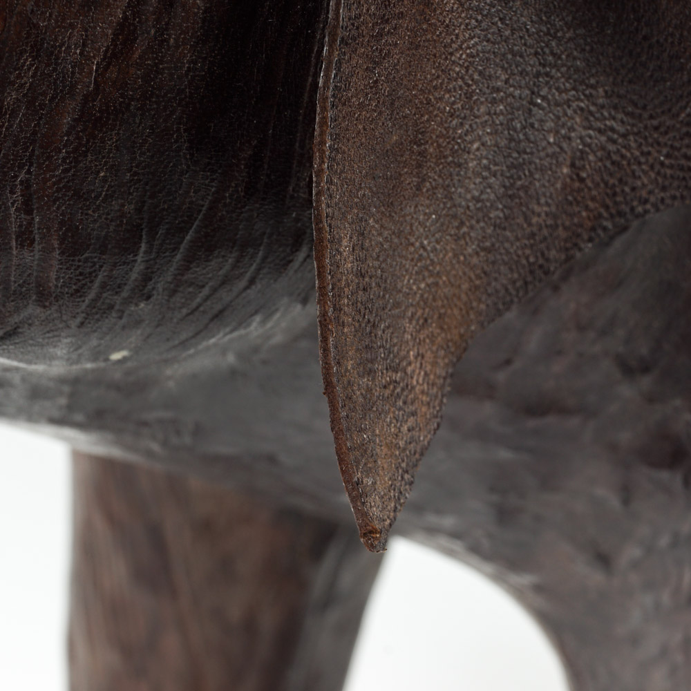 Cast Resin and Leather Asian Elephant Figure
