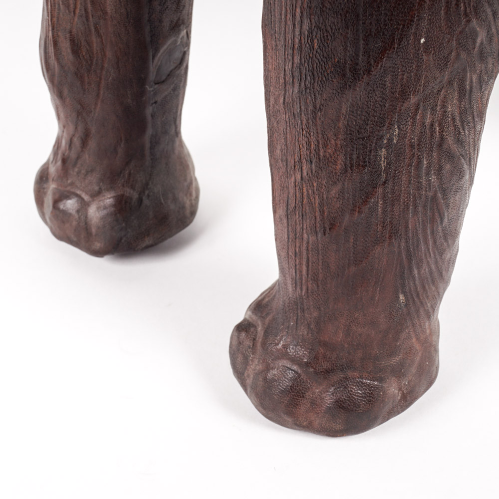 Cast Resin and Leather Asian Elephant Figure