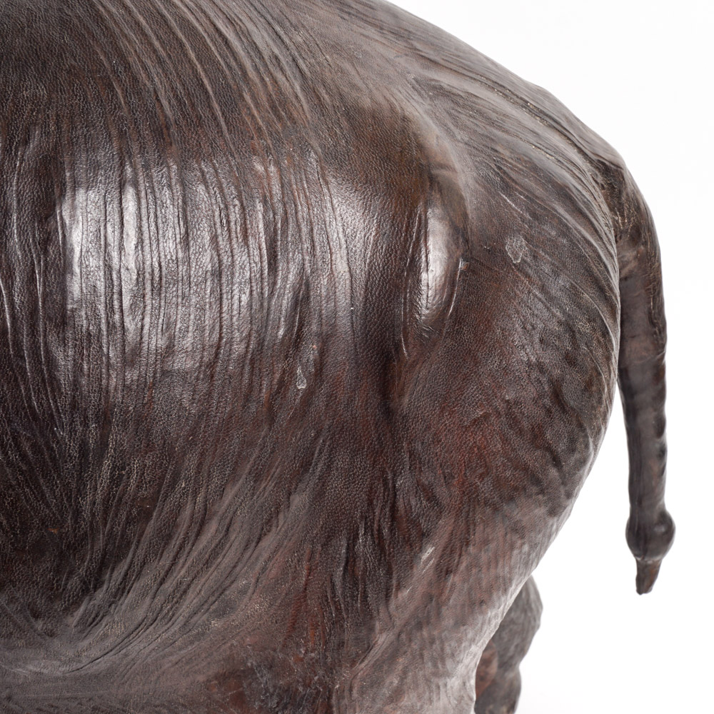 Cast Resin and Leather Asian Elephant Figure