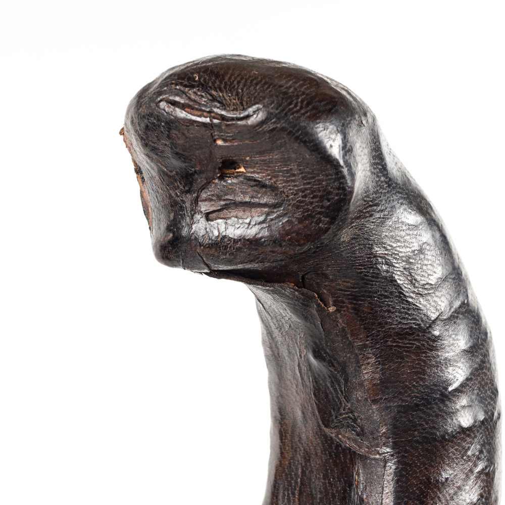 Cast Resin and Leather Asian Elephant Figure