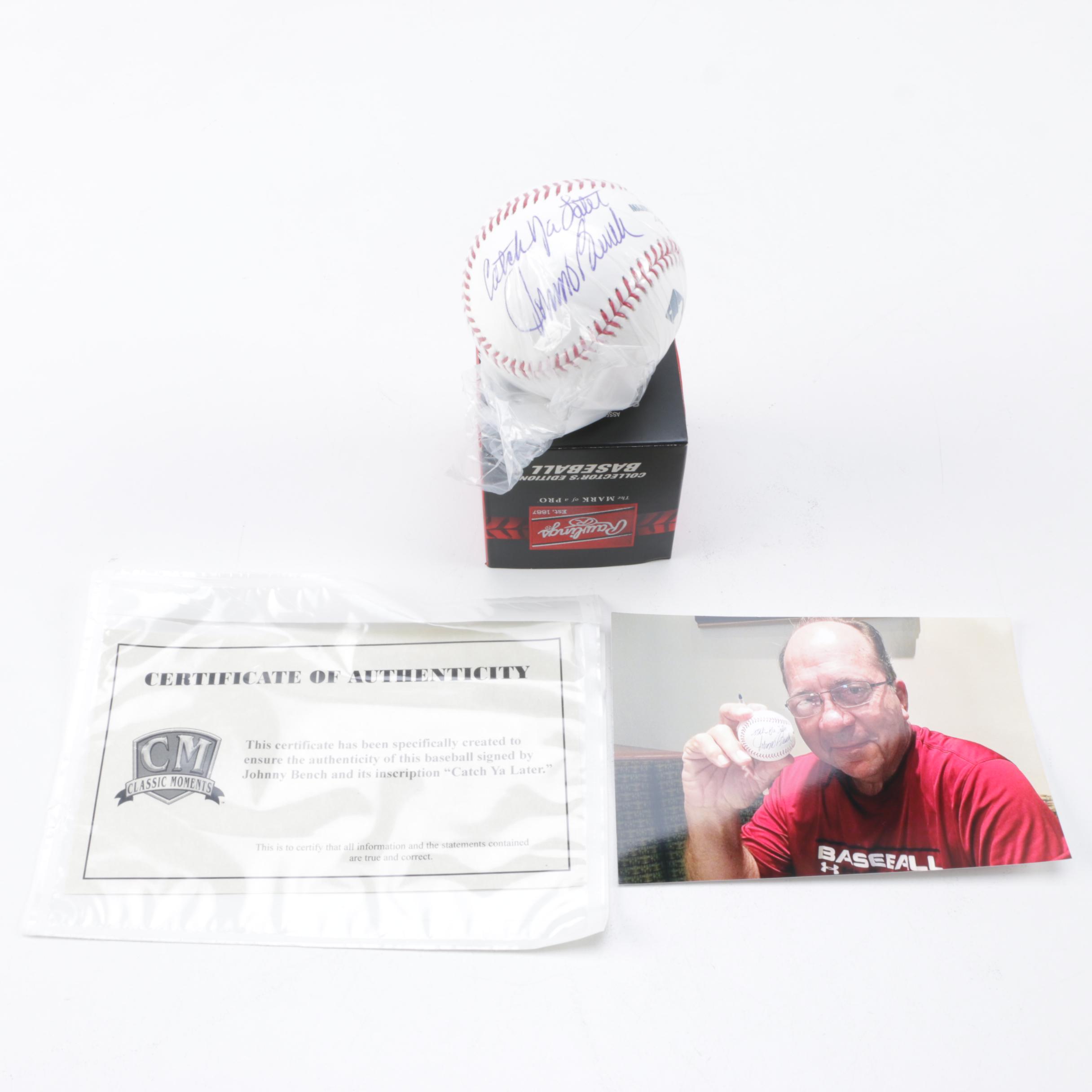 Johnny Bench Autographed Baseball