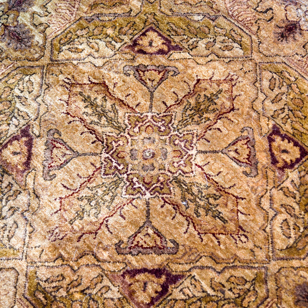 Hand-Knotted Indo-Oushak Area Rug