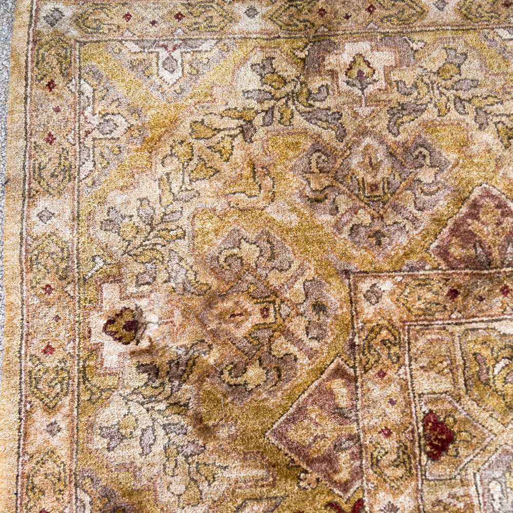 Hand-Knotted Indo-Oushak Area Rug