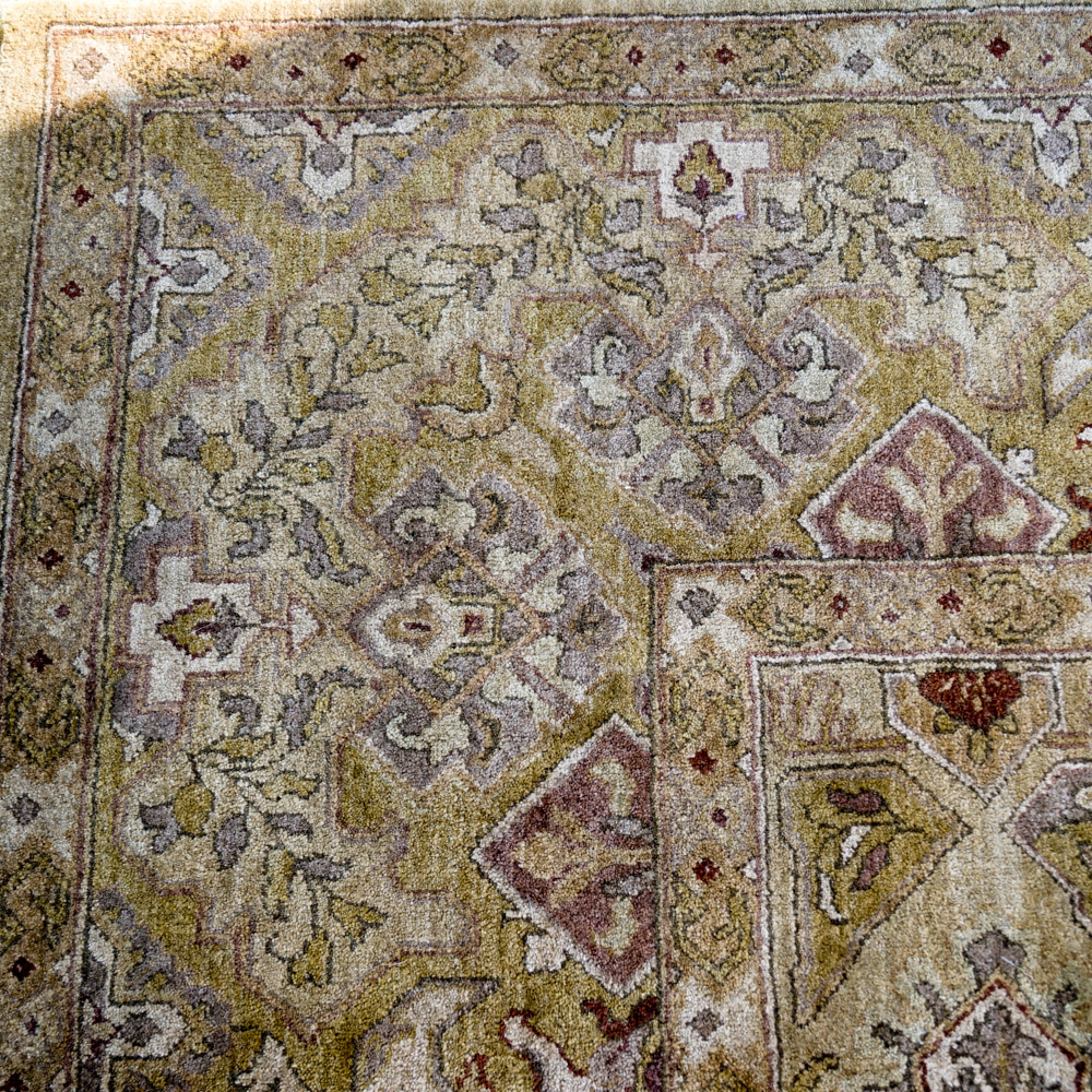 Hand-Knotted Indo-Oushak Area Rug