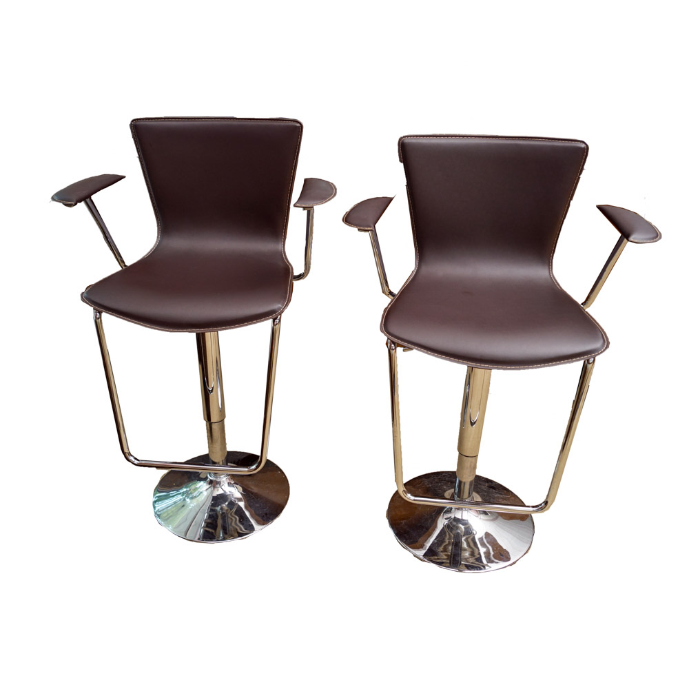 Pair of Leather Barstools