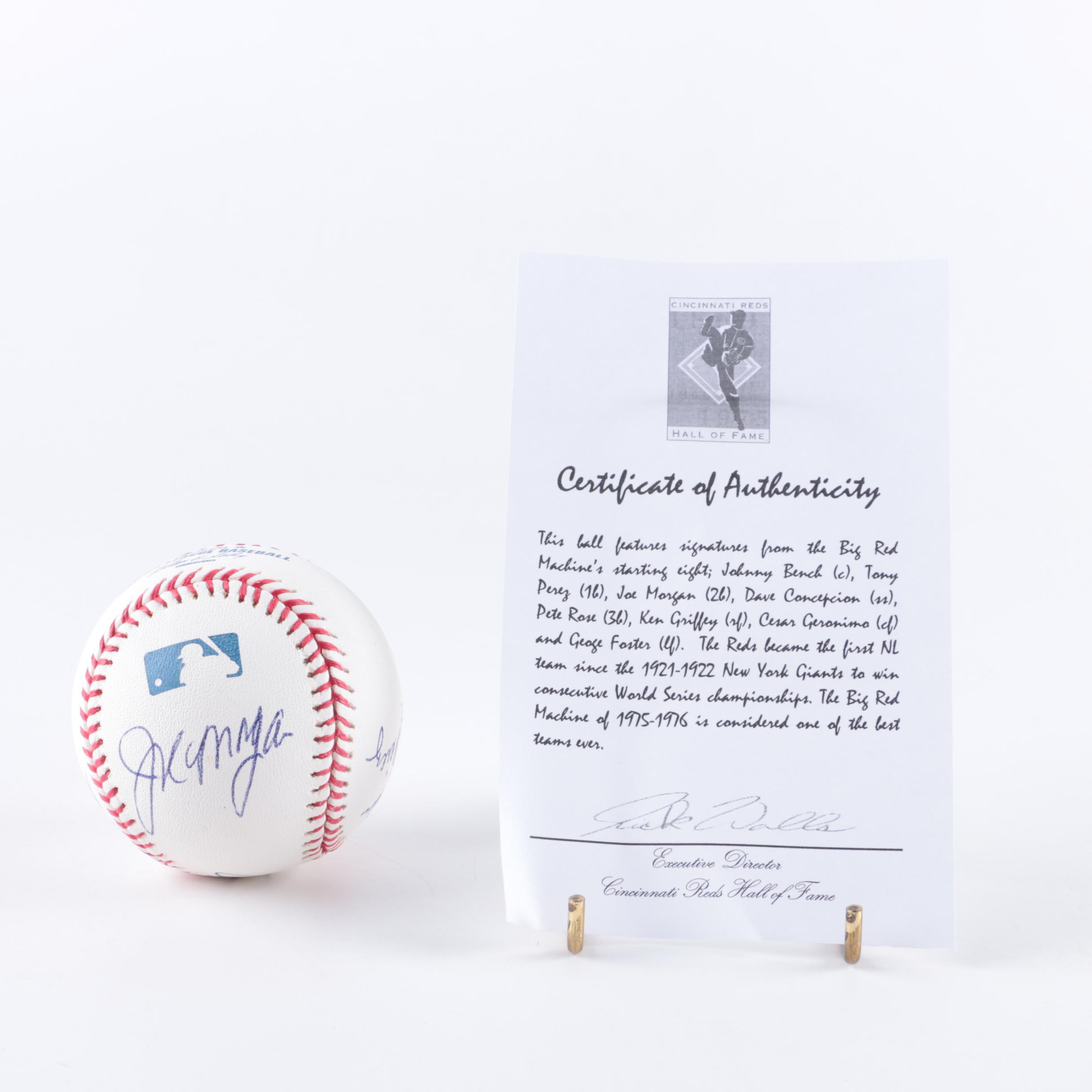 Autographed Baseball of Big Red Machine's Starting Eight