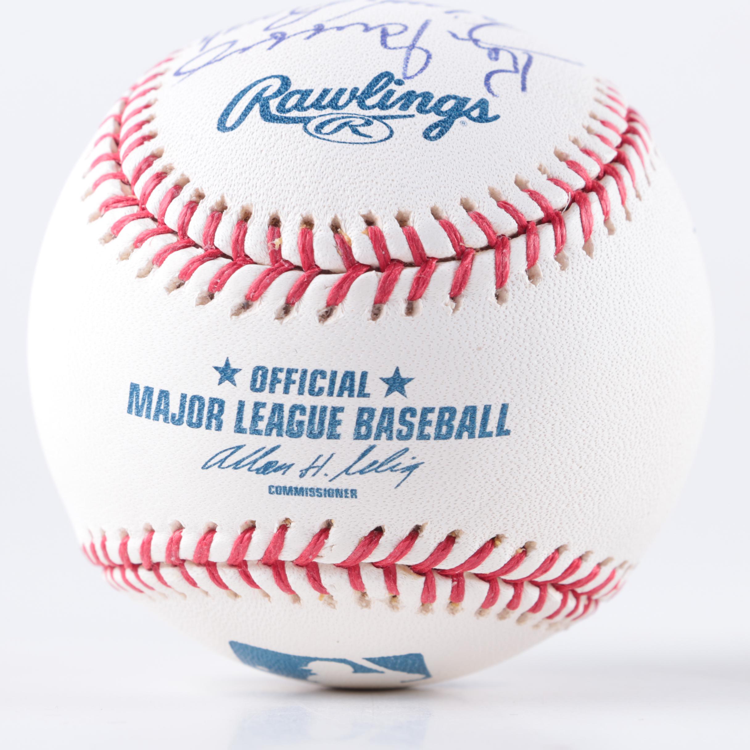Autographed Baseball of Big Red Machine's Starting Eight