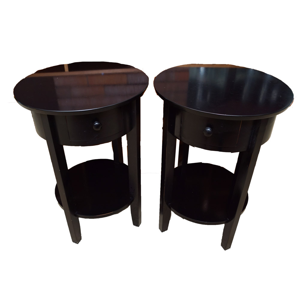 Pottery Barn Round Wooden Side Tables