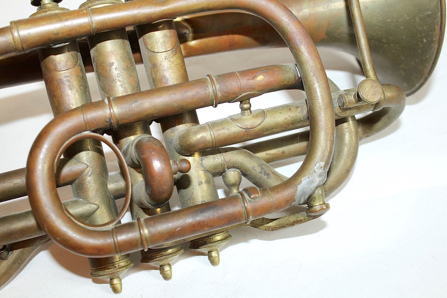 J. Henri Marchand Brass Cornet with Decor Trumpet