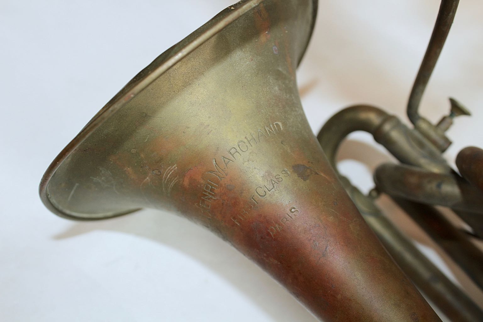 J. Henri Marchand Brass Cornet with Decor Trumpet