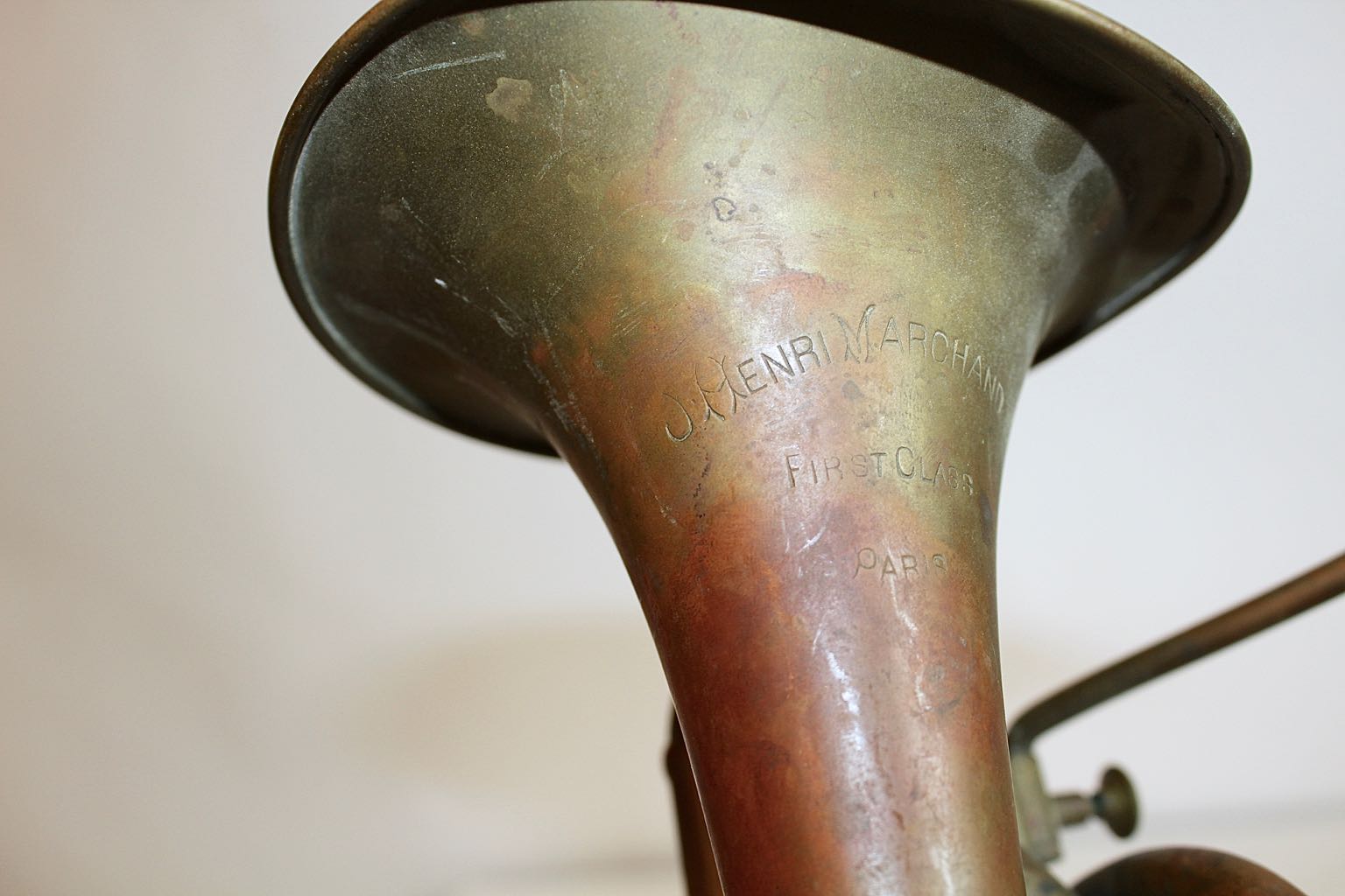 J. Henri Marchand Brass Cornet with Decor Trumpet