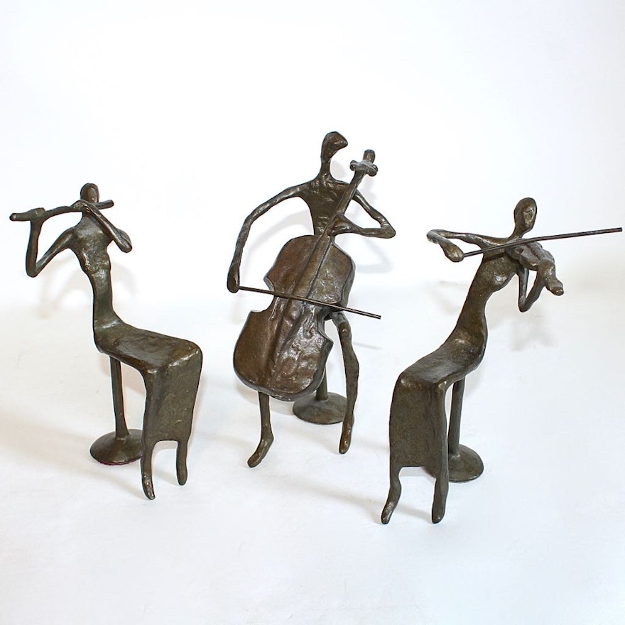 Brass Trio Music Ensemble of Cast Figures