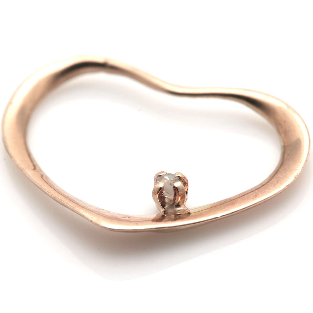 14K Yellow Gold Diamond Heart Pendant