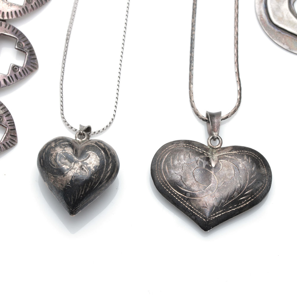 Sterling Silver Heart-Shaped Necklace Assortment