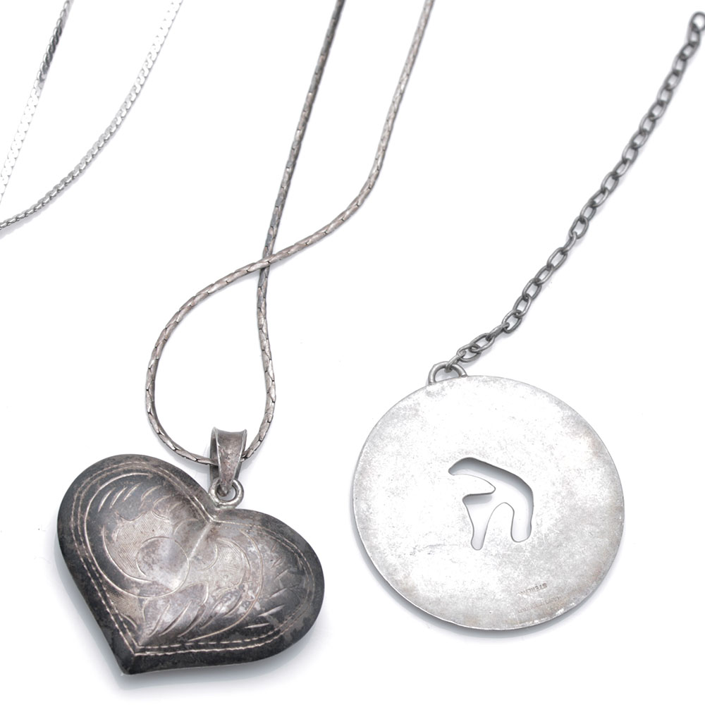 Sterling Silver Heart-Shaped Necklace Assortment